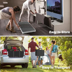 43" Portable Bar Table, 3-Tier Shelves, Mobile Bar Table for Events, Party, Camping, Picnic, Tradeshow, Indoor, alternate