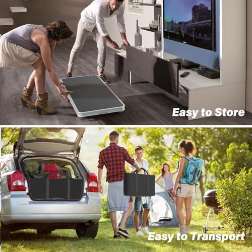 43" Portable Bar Table, 3-Tier Shelves, Mobile Bar Table for Events, Party, Camping, Picnic, Tradeshow, Indoor, alternate