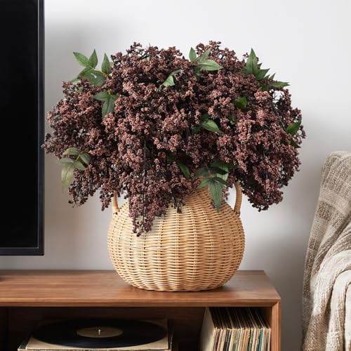 43In Faux Berry Stems, Artificial Nandina Branches Fall Decor, Dark Brown in Dark Brown, alternate view 3