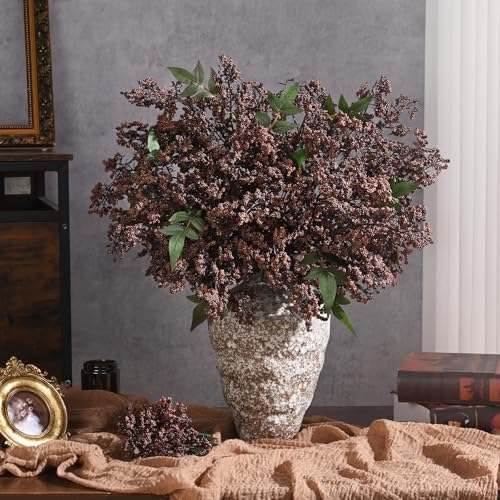 43In Faux Berry Stems, Artificial Nandina Branches Fall Decor, Dark Brown in Dark Brown, alternate view 5
