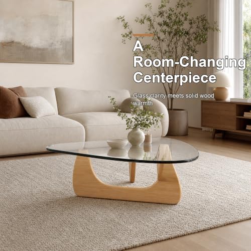 44.88-Inch Mid-Century Modern Triangle Glass Coffee Table, alternate view 4