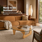 44.88-Inch Mid-Century Modern Triangle Glass Coffee Table, alternate view 6