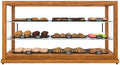 44 in. Horizontal Light Wood Countertop Dry Bakery Display Case, Large Bread, Pastry and Dessert Display with
