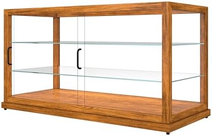 44 in. Horizontal Light Wood Countertop Dry Bakery Display Case, Large Bread, Pastry and Dessert Display with, alternate view