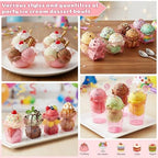 446 Pcs Mini Dessert Cups with Spoons 3, 5, 6 oz Plastic Ice Cream Bowls with Picks, Thank You Stickers Dessert, alternate