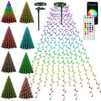 448 LED Smart Color Changing Waterfall Christmas Tree Lights