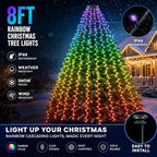 448 LED Smart Color Changing Waterfall Christmas Tree Lights, alternate view 2