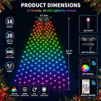 448 LED Smart Color Changing Waterfall Christmas Tree Lights, alternate view 4
