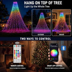 448 LED Smart Color Changing Waterfall Christmas Tree Lights, alternate view 6