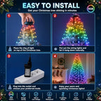 448 LED Smart Color Changing Waterfall Christmas Tree Lights, alternate view 7