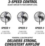 44887 Adjustable 20 Inch Oscillating Pedestal Fan 3,320 CFM, alternate view 5