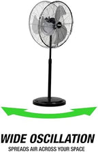 44887 Adjustable 20 Inch Oscillating Pedestal Fan 3,320 CFM, alternate view 6