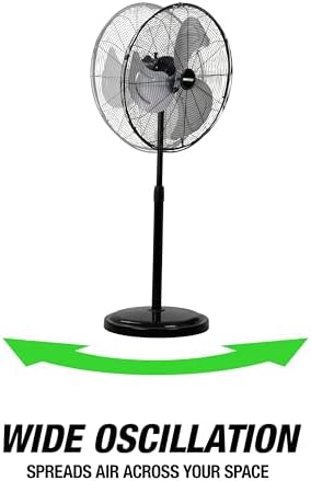 44887 Adjustable 20 Inch Oscillating Pedestal Fan 3,320 CFM, alternate view 6