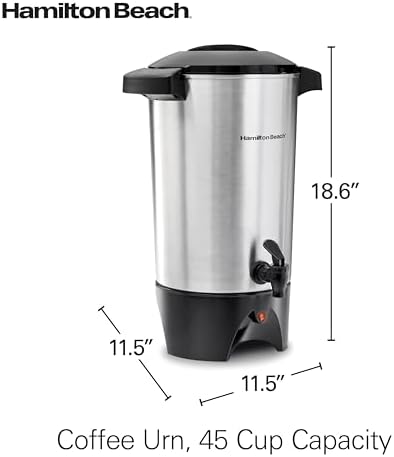 45 Cup Coffee Urn and Hot Beverage Dispenser, Silver in Silver, alternate view 3