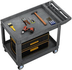45 x 25 in Heavy Duty Rolling Utility Cart on Wheels, Grey in Grey