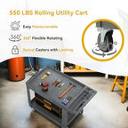 45 x 25 in Heavy Duty Rolling Utility Cart on Wheels, Grey in Grey, alternate view 3
