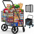 450lbs Capacity Shopping Cart, Upgrade Huge Grocery Cart on Wheels