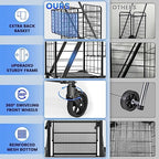 450lbs Capacity Shopping Cart, Upgrade Huge Grocery Cart on Wheels, alternate view 4