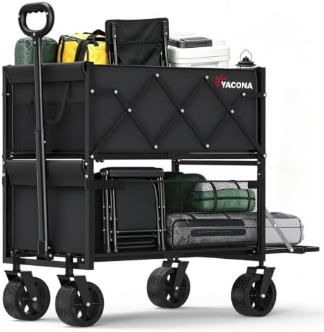 450LBS Wagons Carts Foldable,320L Beach Cart with All Terrain Wheels