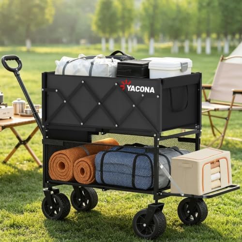 450LBS Wagons Carts Foldable,320L Beach Cart with All Terrain Wheels, alternate view 2