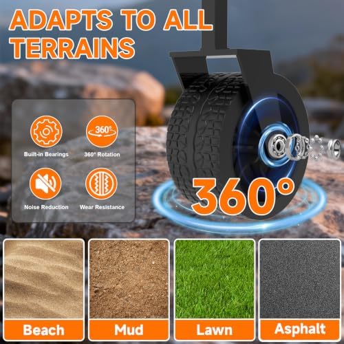 450LBS Wagons Carts Foldable,320L Beach Cart with All Terrain Wheels, alternate view 4