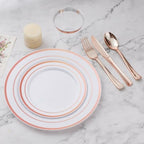 450PCS Rose Gold Dinnerware Set for 75 Guests in 75 Guests in Rose Gold