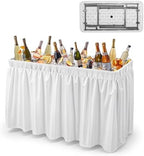 46" Extra Large Party Ice Cooler Folding Table, Portable Tailgate Camp Fishing Cleaning, Plastic with Matching