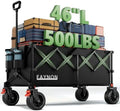 46" L Collapsible Foldable Extended Wagon, 500LB Weight Capacity with 280L Heavy Duty Folding Cart, Utility