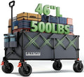 46" L Collapsible Foldable Extended Wagon, 500LB Weight Capacity with 280L Heavy Duty Folding Cart, Utility