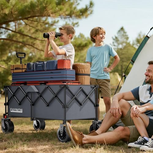 46" L Collapsible Foldable Extended Wagon, 500LB Weight Capacity with 280L Heavy Duty Folding Cart, Utility, alternate view 2