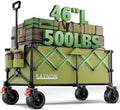 46" L Collapsible Foldable Extended Wagon, 500LB Weight Capacity with 280L Heavy Duty Folding Cart, Utility