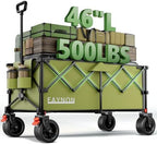 46" L Collapsible Foldable Extended Wagon, 500LB Weight Capacity with 280L Heavy Duty Folding Cart, Utility