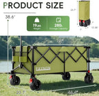 46" L Collapsible Foldable Extended Wagon, 500LB Weight Capacity with 280L Heavy Duty Folding Cart, Utility, alternate view 3
