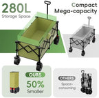 46" L Collapsible Foldable Extended Wagon, 500LB Weight Capacity with 280L Heavy Duty Folding Cart, Utility, alternate view 4