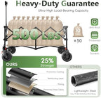 46" L Collapsible Foldable Extended Wagon, 500LB Weight Capacity with 280L Heavy Duty Folding Cart, Utility, alternate view 6