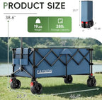 46" L Collapsible Foldable Extended Wagon, 500LB Weight Capacity with 280L Heavy Duty Folding Cart, Utility, alternate view 3