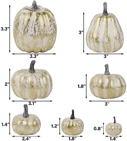 46 Pcs Artificial Gold Pumpkins Fall Decorations for Home, alternate view 3
