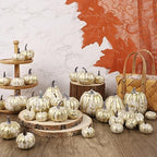 46 Pcs Artificial Gold Pumpkins Fall Decorations for Home, alternate view 5