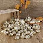 46 Pcs Artificial Gold Pumpkins Fall Decorations for Home, alternate view 7