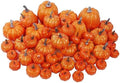 46 Pcs Artificial Pumpkins Fall Decorations, Orange