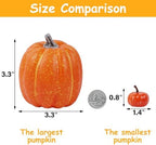46 Pcs Artificial Pumpkins Fall Decorations, Orange, alternate view 6