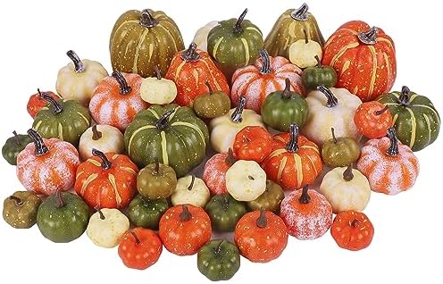 46 Pcs Artificial Pumpkins for Decorating Fall Decorations