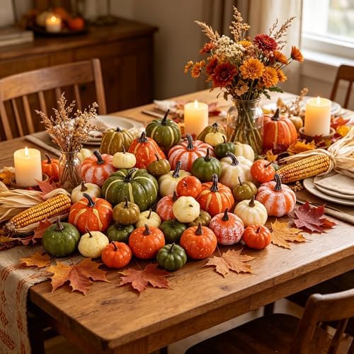 46 Pcs Artificial Pumpkins for Decorating Fall Decorations, alternate view 2
