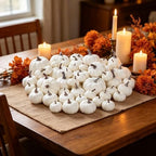 46 Pcs Artificial White Pumpkins Fall Decorations, alternate view 2