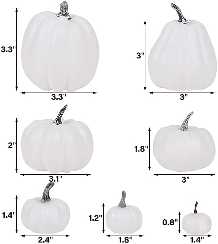 46 Pcs Artificial White Pumpkins Fall Decorations, alternate view 3