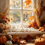 46 Pcs Artificial White Pumpkins Fall Decorations, alternate view 7