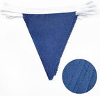 46Ft Blue Party Decorations Deep Blue Nautical Burlap Banner Triangle Pennant Flag Linen Garland Streamers for, alternate