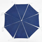 46Ft Blue Party Decorations Deep Blue Nautical Burlap Banner Triangle Pennant Flag Linen Garland Streamers for, alternate