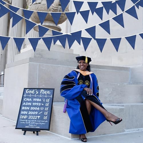 46Ft Blue Party Decorations Deep Blue Nautical Burlap Banner Triangle Pennant Flag Linen Garland Streamers for, alternate