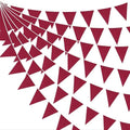 46Ft Burgundy Party Decorations Burgundy Burlap Banner Triangle Pennant Flag Linen Bunting Garland Streamers for